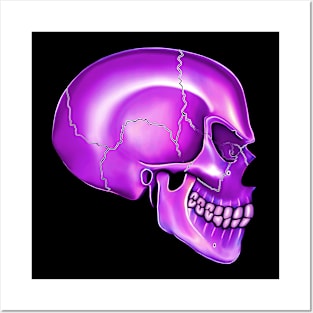 Purple Angry Skull Side View Posters and Art